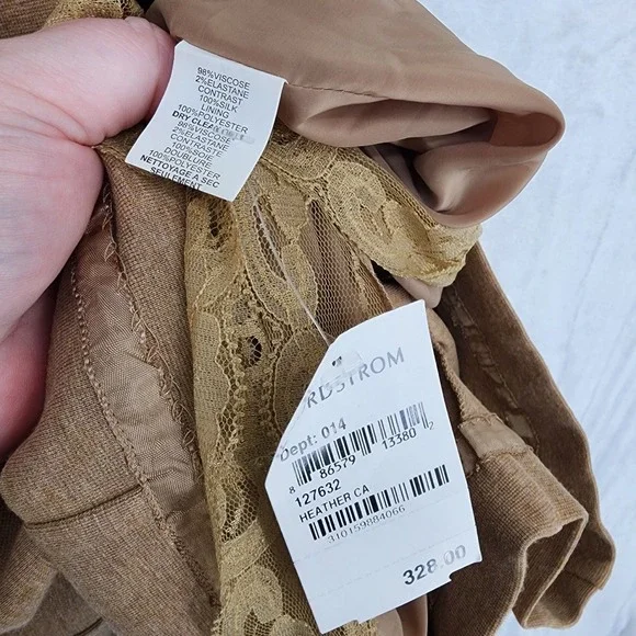 Trina Turk Heather Camel V-Neck Sheath Dress Size 6 Professional Workwear NWT